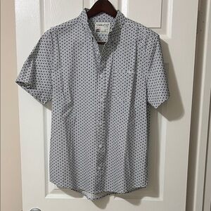 Laguna Men's Geometric Blue and White Shirt